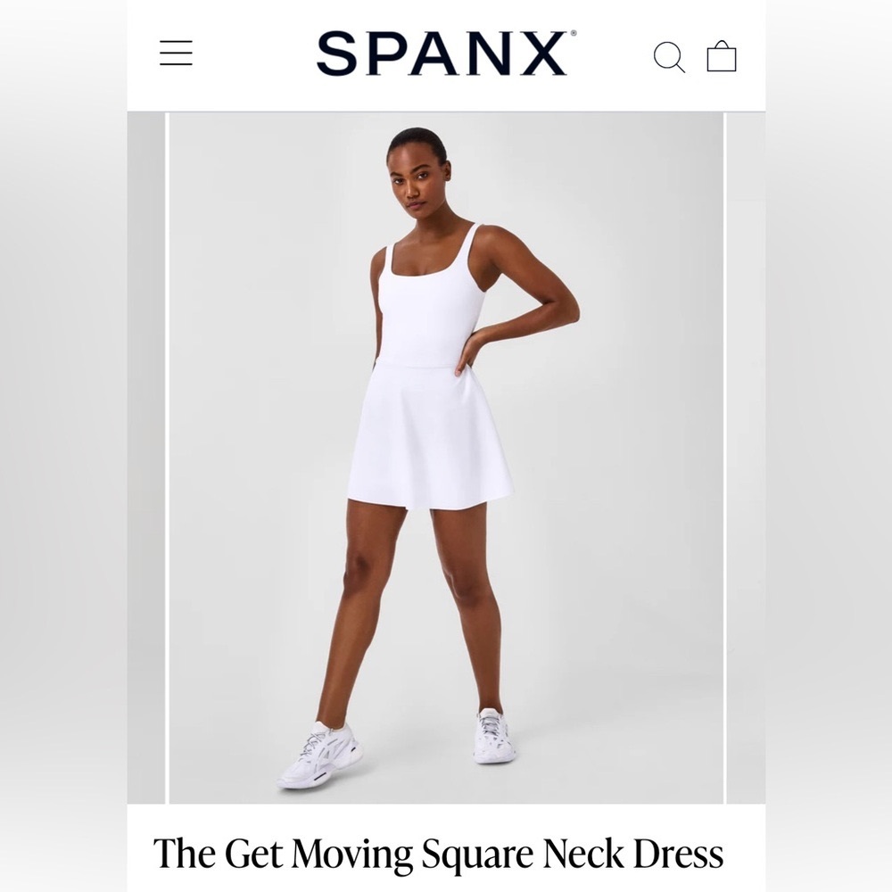 NWT SPANX Get Moving Square Neck Dress